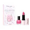 Duo baume à lèvres vegan et vernis à ongles assortis roses "RUBIS"