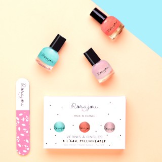 Nail polishes set Lagon x Corail x Ballerine + nail file