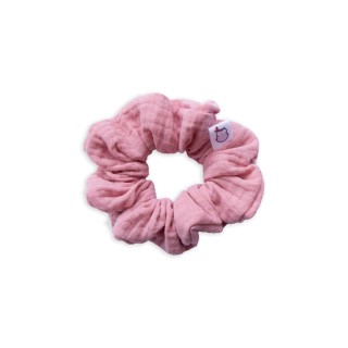 Mini chouchou gaze de coton rose
