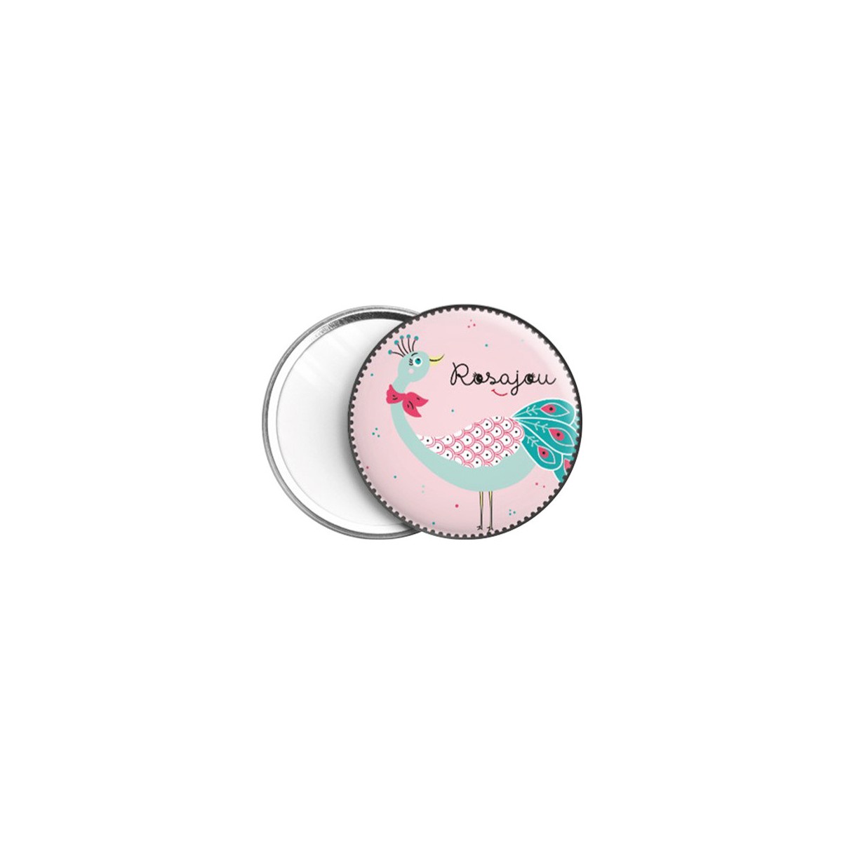 Peacok pocket mirror