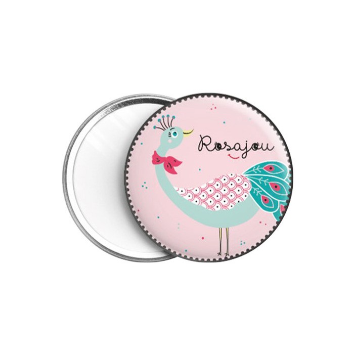 Peacok pocket mirror