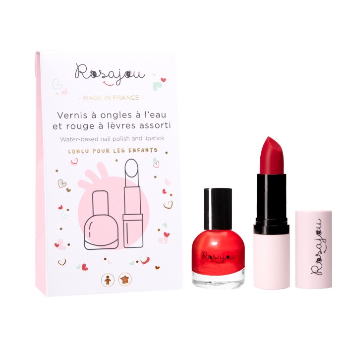 pack rouge à lèvres et vernis à ongles rouge